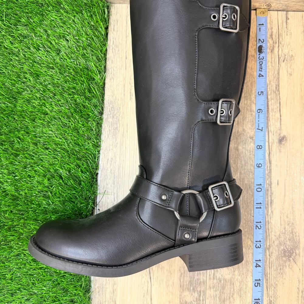 NEW Madden NYC Youth - Size 5 - Black Faux Leather Tall Fashion Moto Boots - Picture 10 of 10